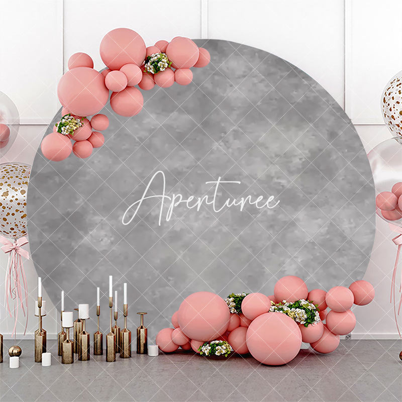 Aperturee - Circle Gray Marble Abstract Texture Birthday Backdrop