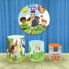 Aperturee Circle Happy Children Birthday Backdrop For Decoration Kit