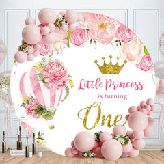 Aperturee - Circle Little Princess Is Turning One Birthday Backdrop