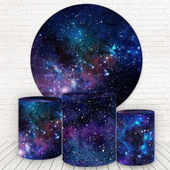 Aperturee Circle Night Glitter Galaxy Happy Birthday Backdrop Kit