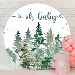 Aperturee - Circle Oh Baby Forest Gender Reveal Backdrop