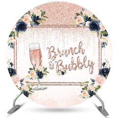 Aperturee Circle Pink Brunch And Bubbly Bridal Shower Backdrop