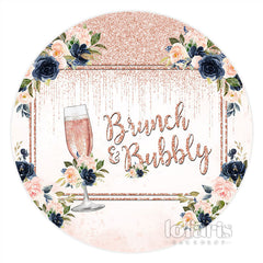 Aperturee Circle Pink Brunch And Bubbly Bridal Shower Backdrop