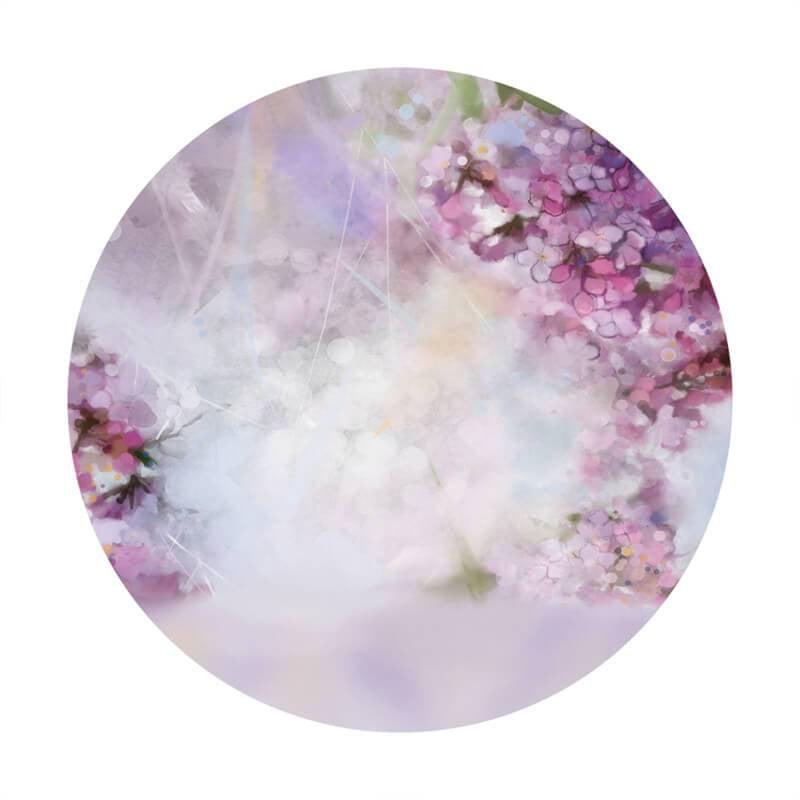 Aperturee Circle Pink Floral Aperture Happy Birthday Backdrop