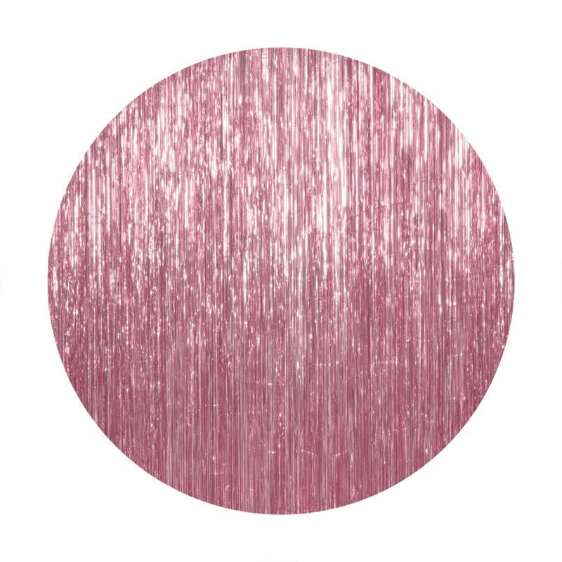 Aperturee Circle Pink Glitter Party Round Backdrops for Wedding