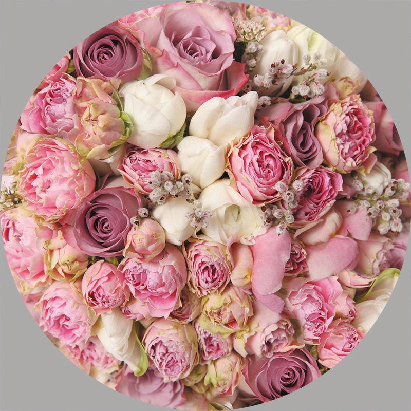 Aperturee - Circle Pink Roses Wall Happy Valentines Backdrop Kit