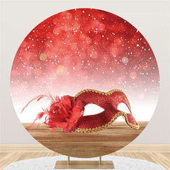 Aperturee Circle Red Bokeh Glitter Masquerade Party Backdrop