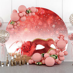 Aperturee Circle Red Bokeh Glitter Masquerade Party Backdrop