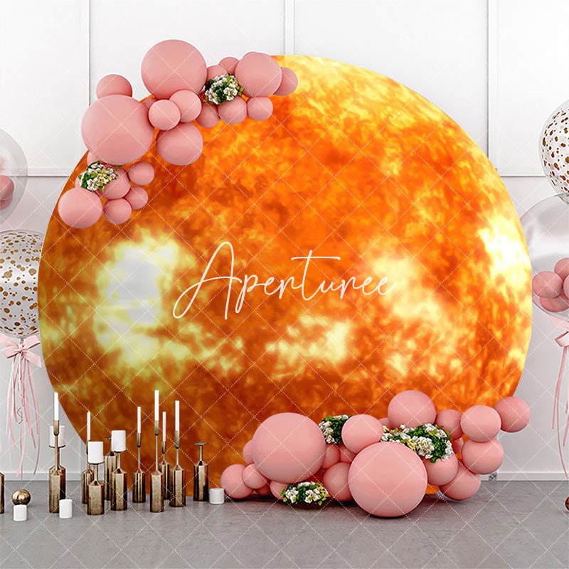 Aperturee - Circle Red Sun Surface Texture Birthday Backdrop