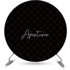 Aperturee - Circle Simple Black Solid Color Birthday Backdrop