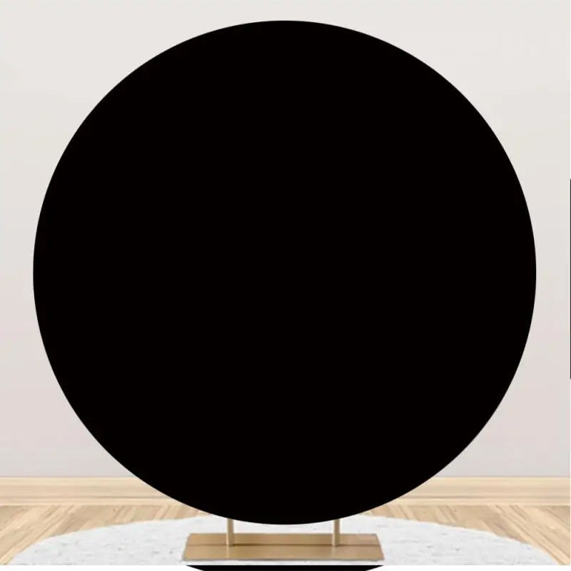 Aperturee - Circle Simple Black Solid Color Birthday Backdrop