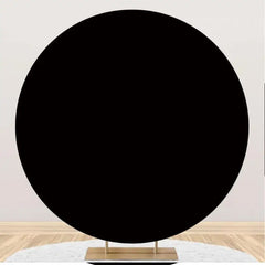 Aperturee - Circle Simple Black Solid Color Birthday Backdrop