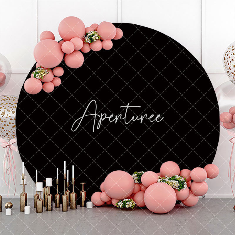 Aperturee - Circle Simple Black Solid Color Birthday Backdrop