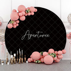 Aperturee - Circle Simple Black Solid Color Birthday Backdrop