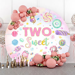 Aperturee - Circle Sweet Candy Ice Cream 2nd Birthday Backdrop