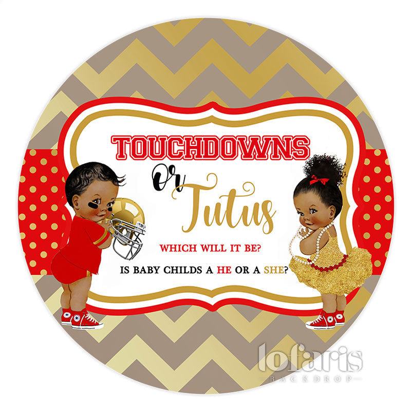 Aperturee Circle Touchdowns Or Jutus Baby Shower Backdrop Banner