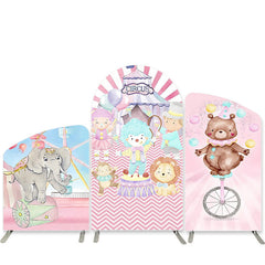 Aperturee Circus Animals Performance Pink Arch Backdrop Kit