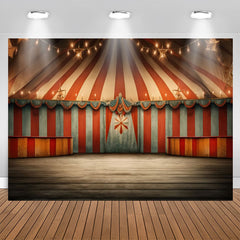 Aperturee - Circus Mill Tent Red Stripes Light Birthday Backdrop