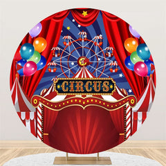 Aperturee Circus Red Balloons Ferris Wheel Circle Backdrop