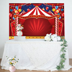 Aperturee - Circus Red Tents Stars Carnival Birthday Backdrop