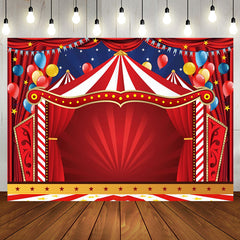 Aperturee - Circus Red Tents Stars Carnival Birthday Backdrop