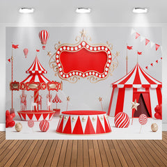 Aperturee - Circus Stage Playground Birthday Backdrop For Kids