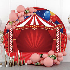 Aperturee Circus Stage Red Carpet With Balloon Circle Backdrop