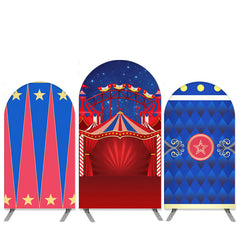 Aperturee Circus Theme Red Arch Backdrop Kit for Birthday