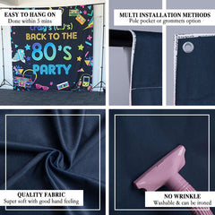 Aperturee - Class Of 2024 Grey Navy Blue Graduation Backdrop