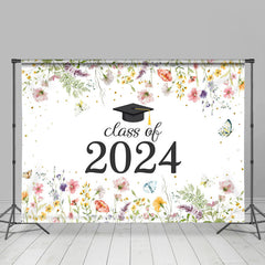 Aperturee - Class Of 2024 Spring Bloosom Flower Graduation Backdrop