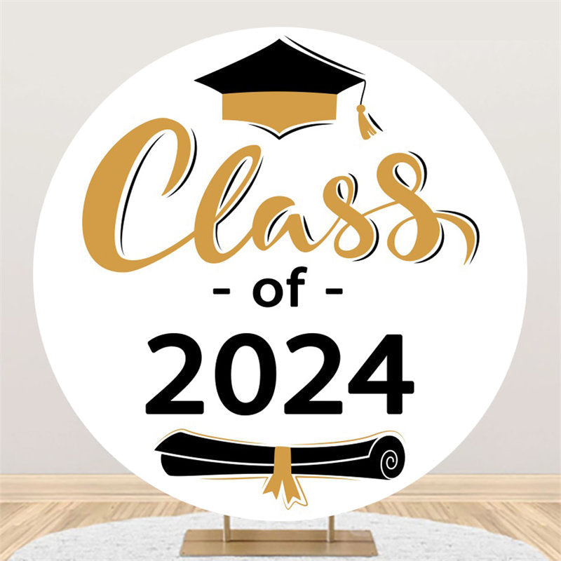 Aperturee - Class of 2024 White Wall Round Graduation Backdrop