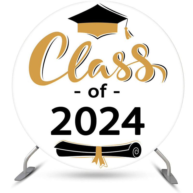 Aperturee - Class of 2024 White Wall Round Graduation Backdrop