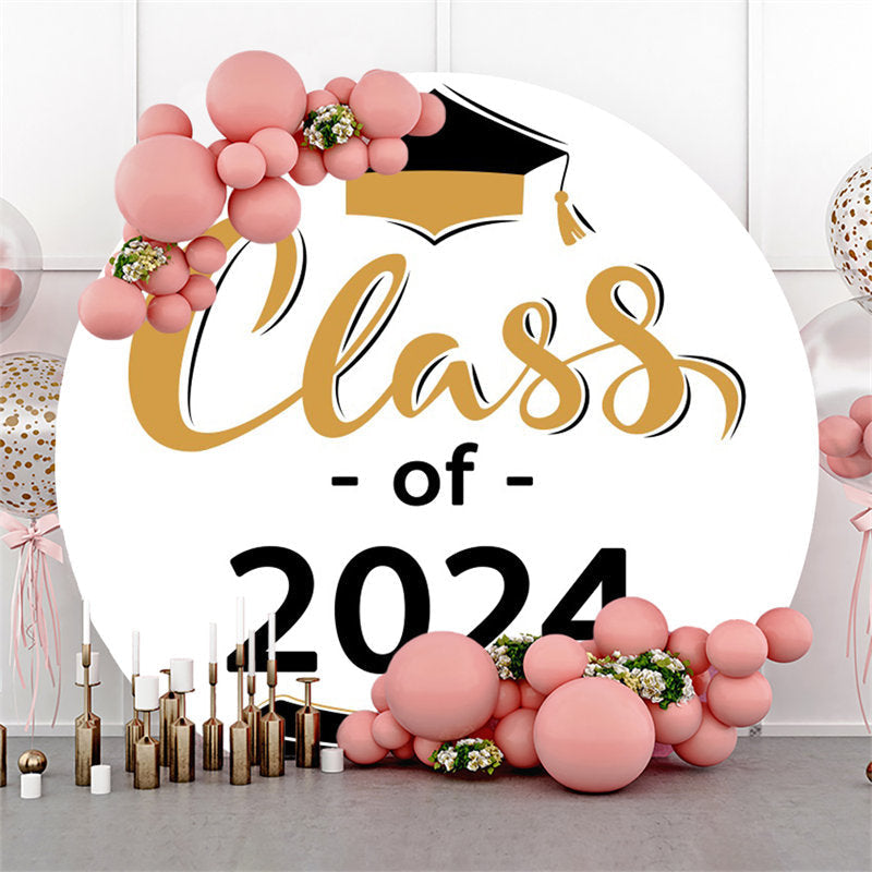 Aperturee - Class of 2024 White Wall Round Graduation Backdrop