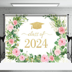 Aperturee - Class Of 2024 Wreath Glitter Backdrop For Graduation