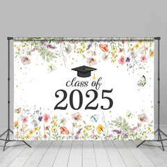 Aperturee - Class Of 2025 Spring Bloosom Flower Graduation Backdrop