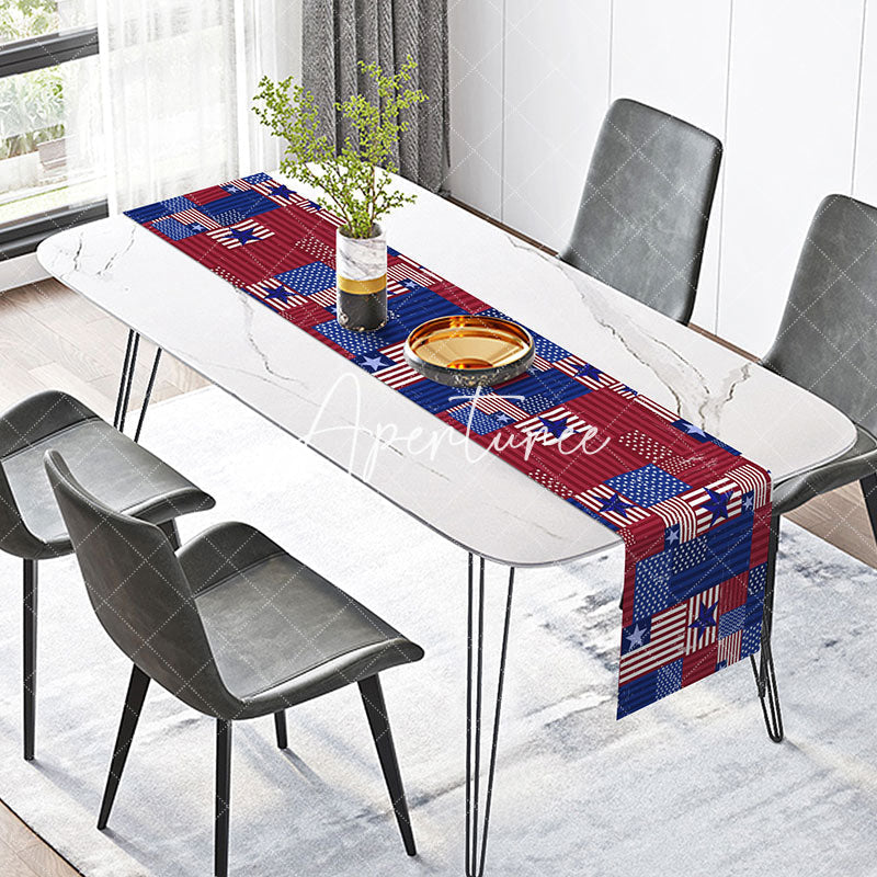 Aperturee - Classic American Flag Independence Day Table Runner