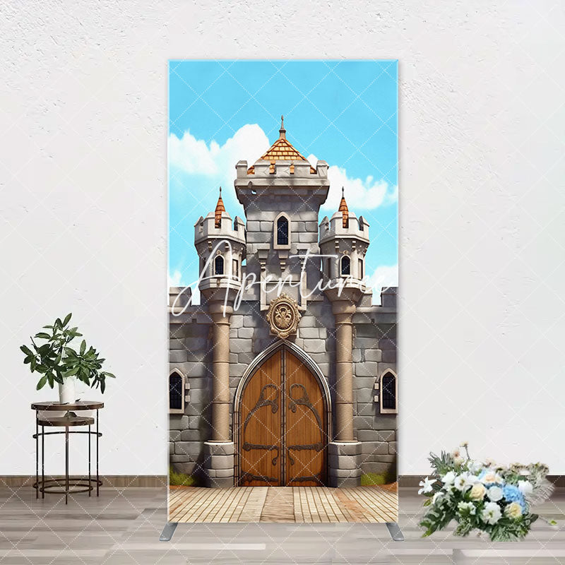 Aperturee - Classic Game Castle Blue Sky Arch Birthday Backdrop