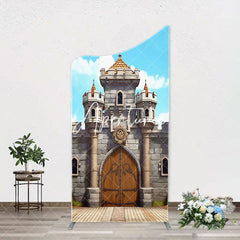 Aperturee - Classic Game Castle Blue Sky Arch Birthday Backdrop