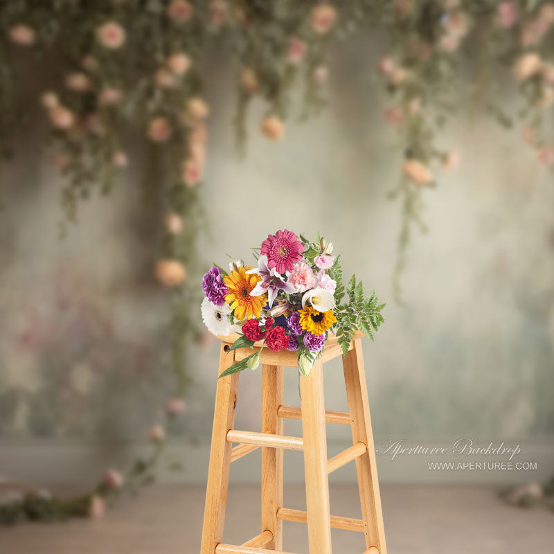 Aperturee - Classic Pink Rose Portrait Backdrop For Photography