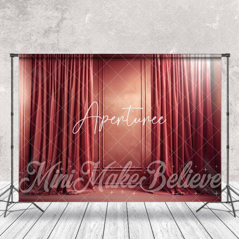 Aperturee - Classic Red Wall Curtain Backdrop For Photography