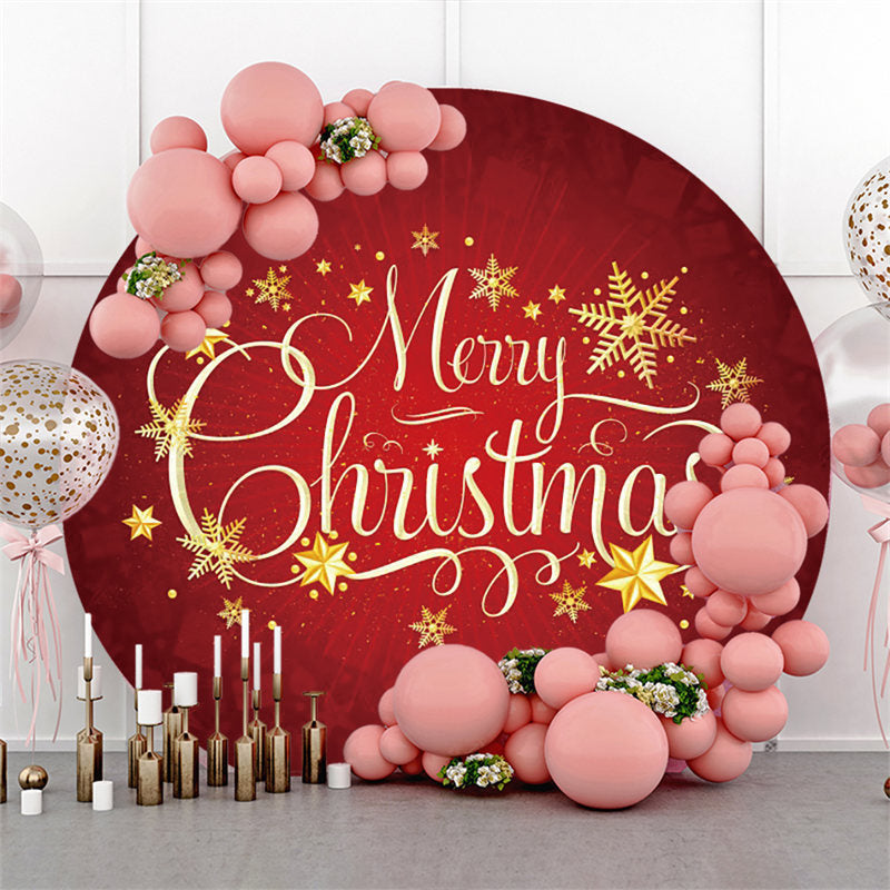 Aperturee Classical Snowflake Merry Christmas Round Backdrop