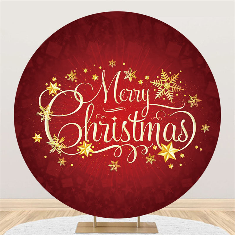 Aperturee Classical Snowflake Merry Christmas Round Backdrop