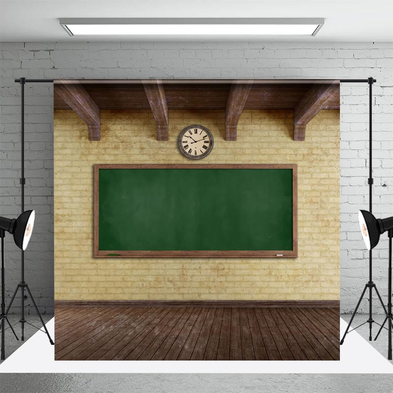 Aperturee - Classroom Floor Brick Wall Back To School Backdrop