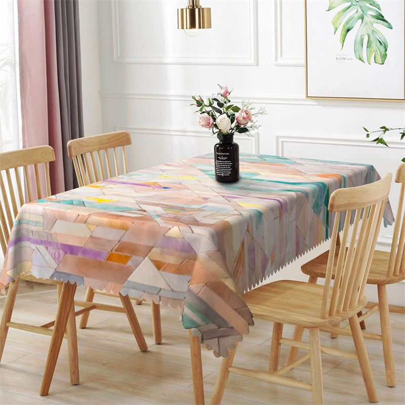 Aperturee - Classy Candy Colorful Stone Dining Room Tablecloth