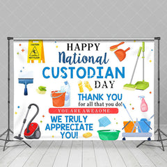 Aperturee - Cleaning Tools Happy National Custodian Day Backdrop