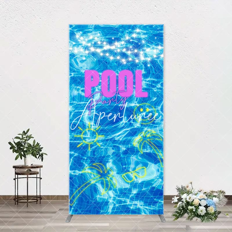 Aperturee - Clear Blue Water Smile Cool Arch Pool Party Backdrop