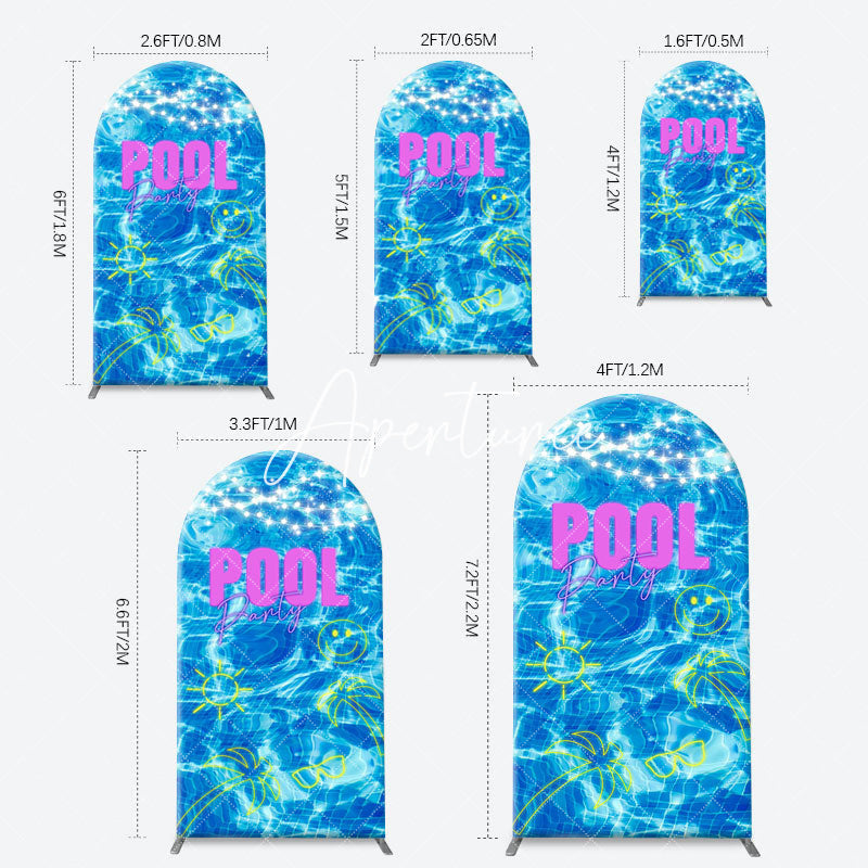 Aperturee - Clear Blue Water Smile Cool Arch Pool Party Backdrop