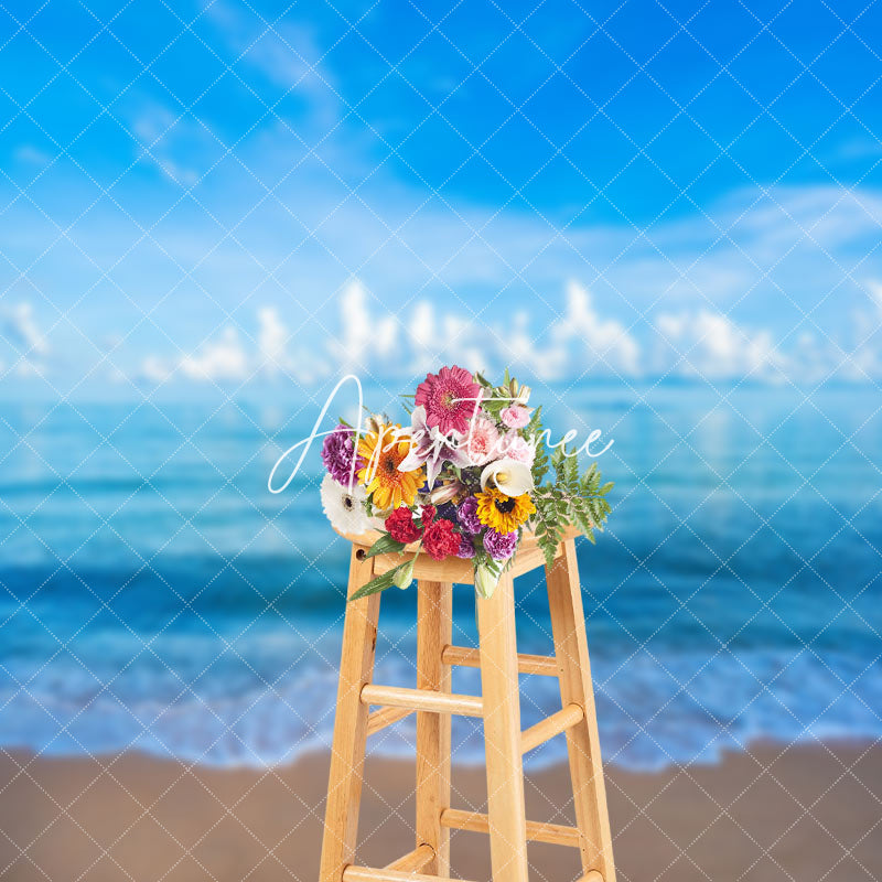 Aperturee - Clear Fresh Blue Sky Clouds Sea Photography Backdrop