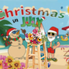 Aperturee - Clear Sky Sea Sandman Santa Christmas In July Backdrop