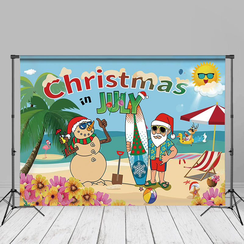 Aperturee - Clear Sky Sea Sandman Santa Christmas In July Backdrop